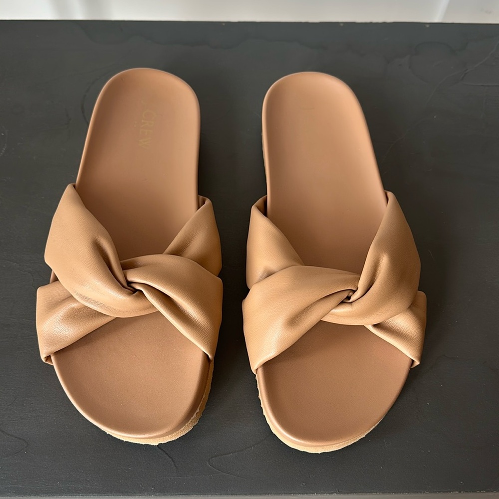 J. Crew Factory Cross Strap Pool Slides.